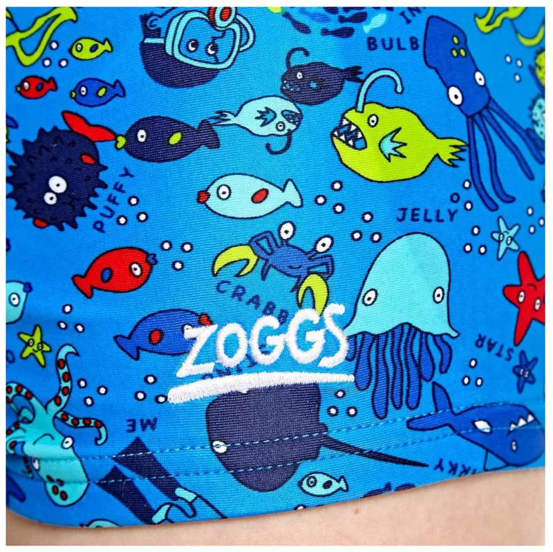 Zoggs Boys Sea Life Hip Racer Swim Shorts Blue-4